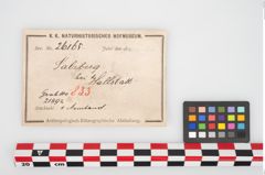 Etikett zu Bronzemelonenarmreif (NHMW-PRAE-026165)
